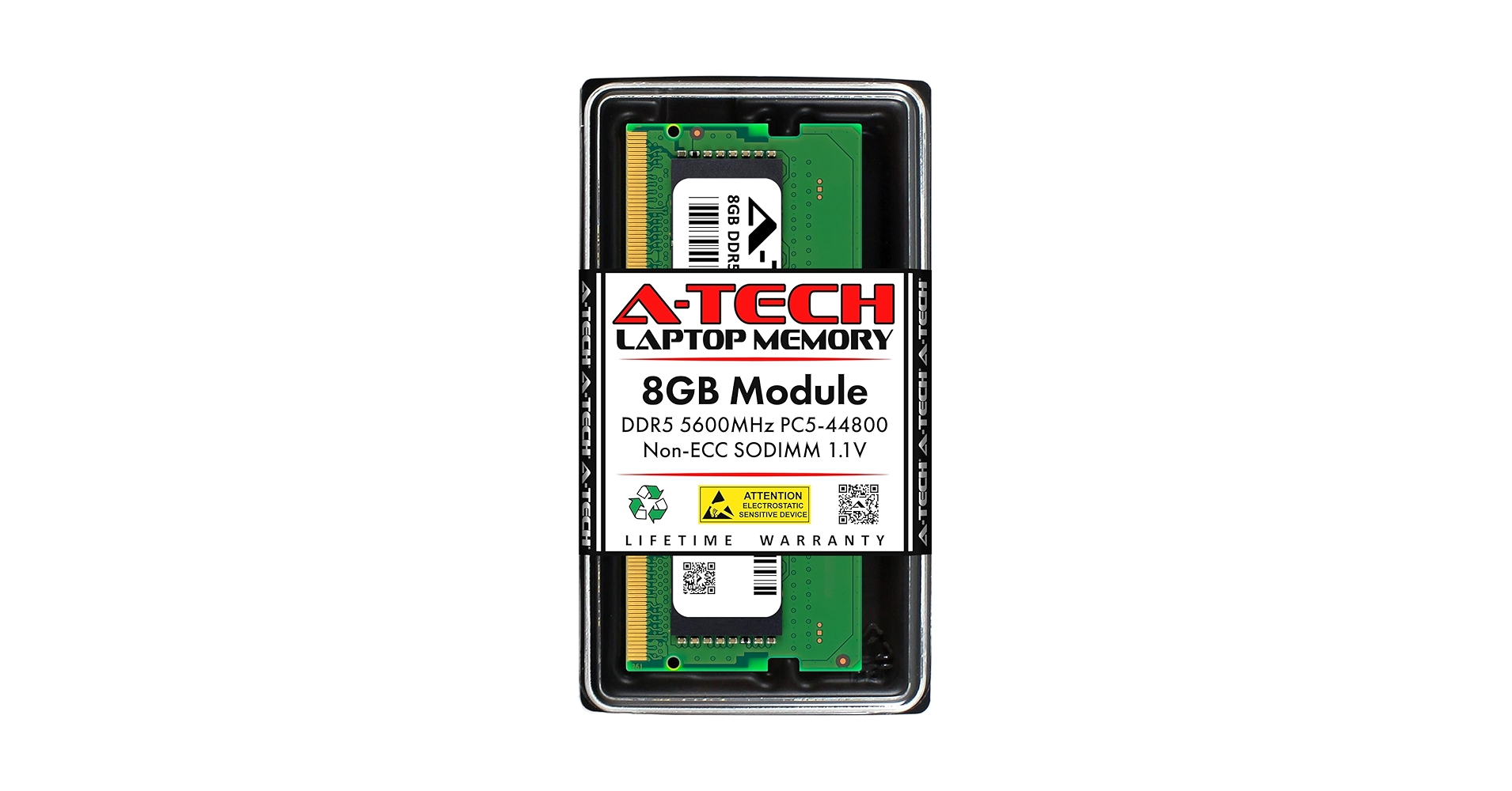 A-Tech 8GB DDR5 5600MHz PC5-44800 CL46 SODIMM 1.1V Non-ECC