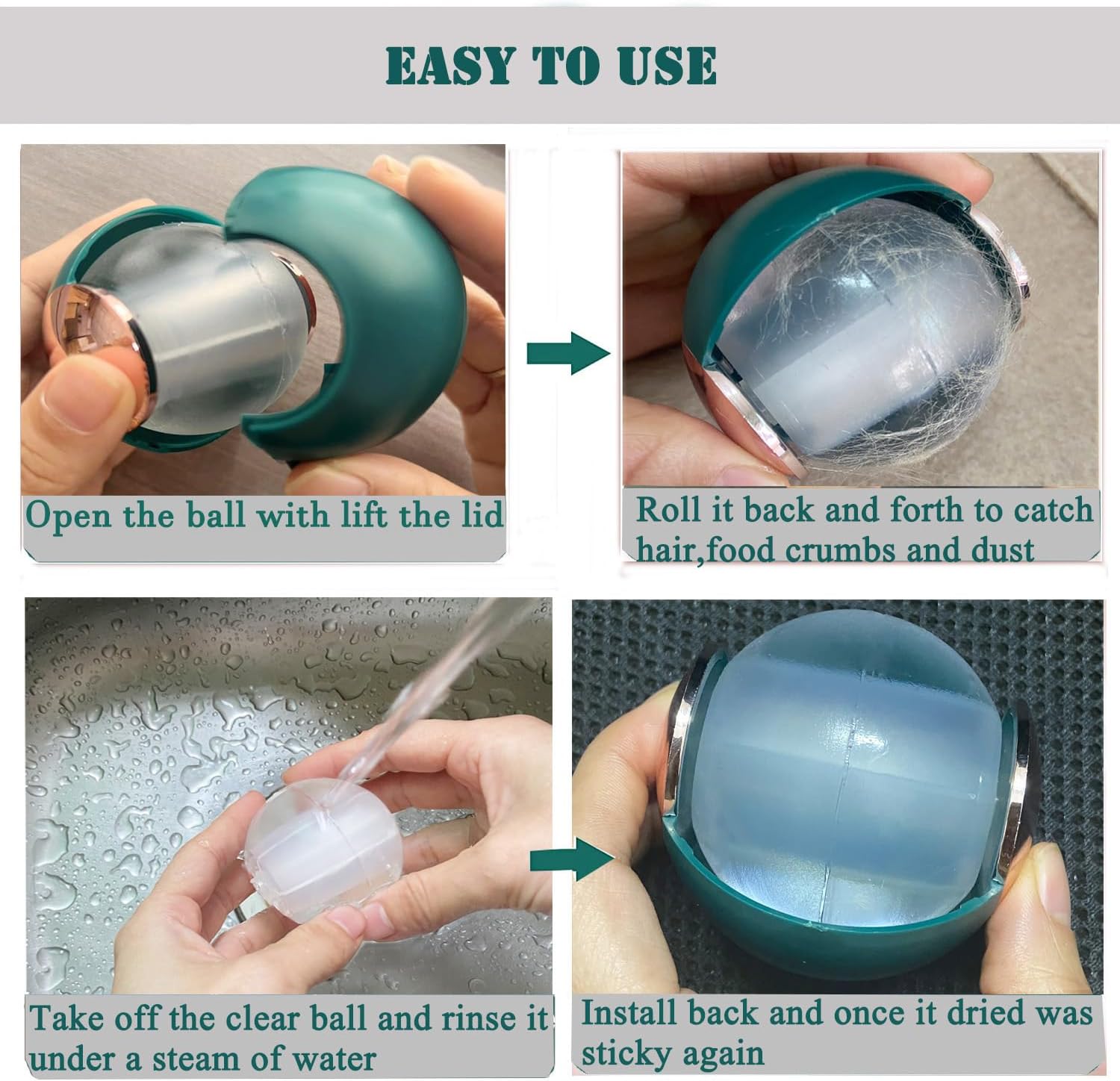 2 Pack Reusable Gel Lint Roller Ball for Pet Hair, MUEDRT Washable Small Lint Remover for Clothes, Portable Sticky Pet Hair Remover for Clothes Traveling Essentials