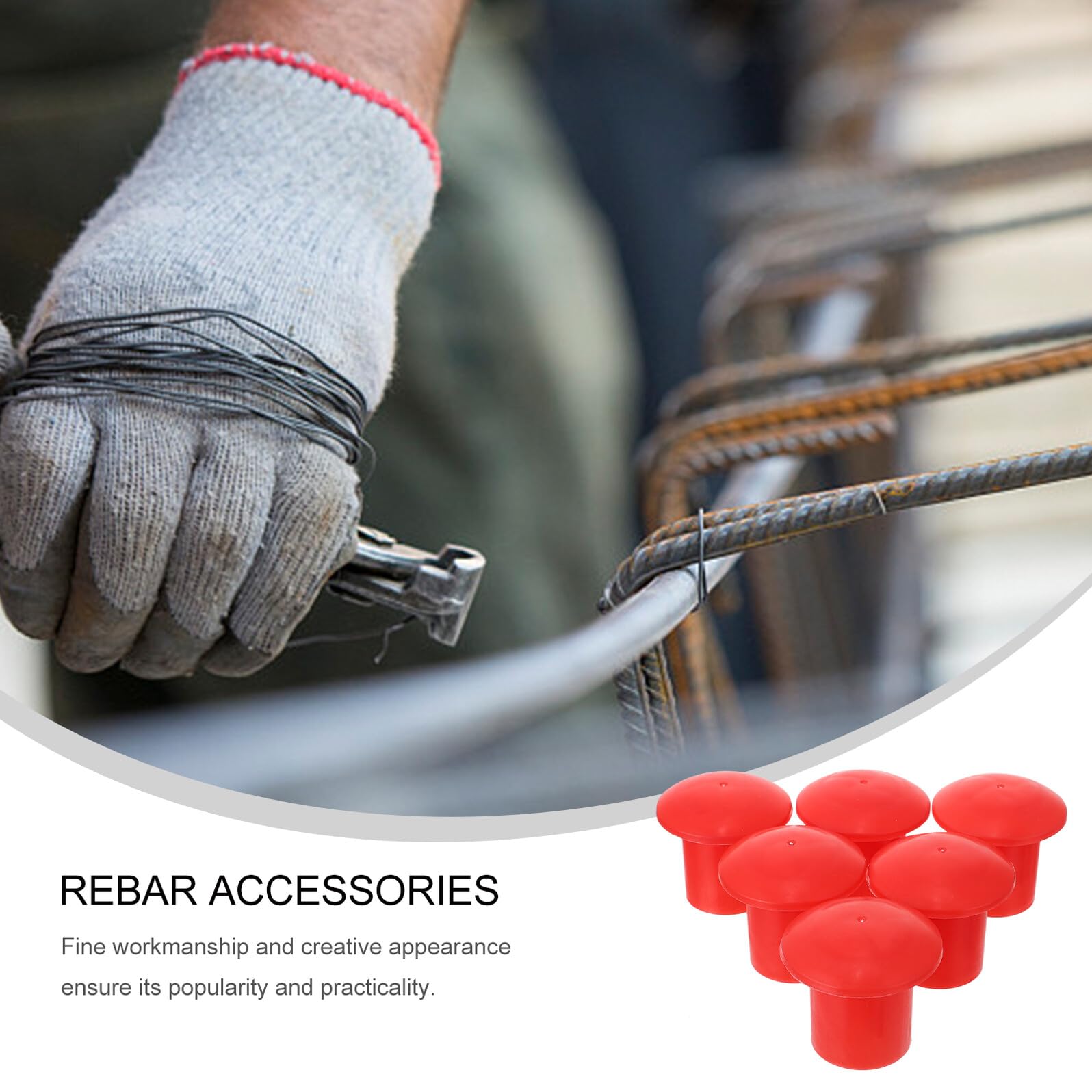 VILLCASE 30piezas Tapones De Seguridad Para Varillas Metálicas Cobertura Protectora De Plástico Color Rojo Reductor De Riesgos Obras Protección Para Extremos De Barras De Acero