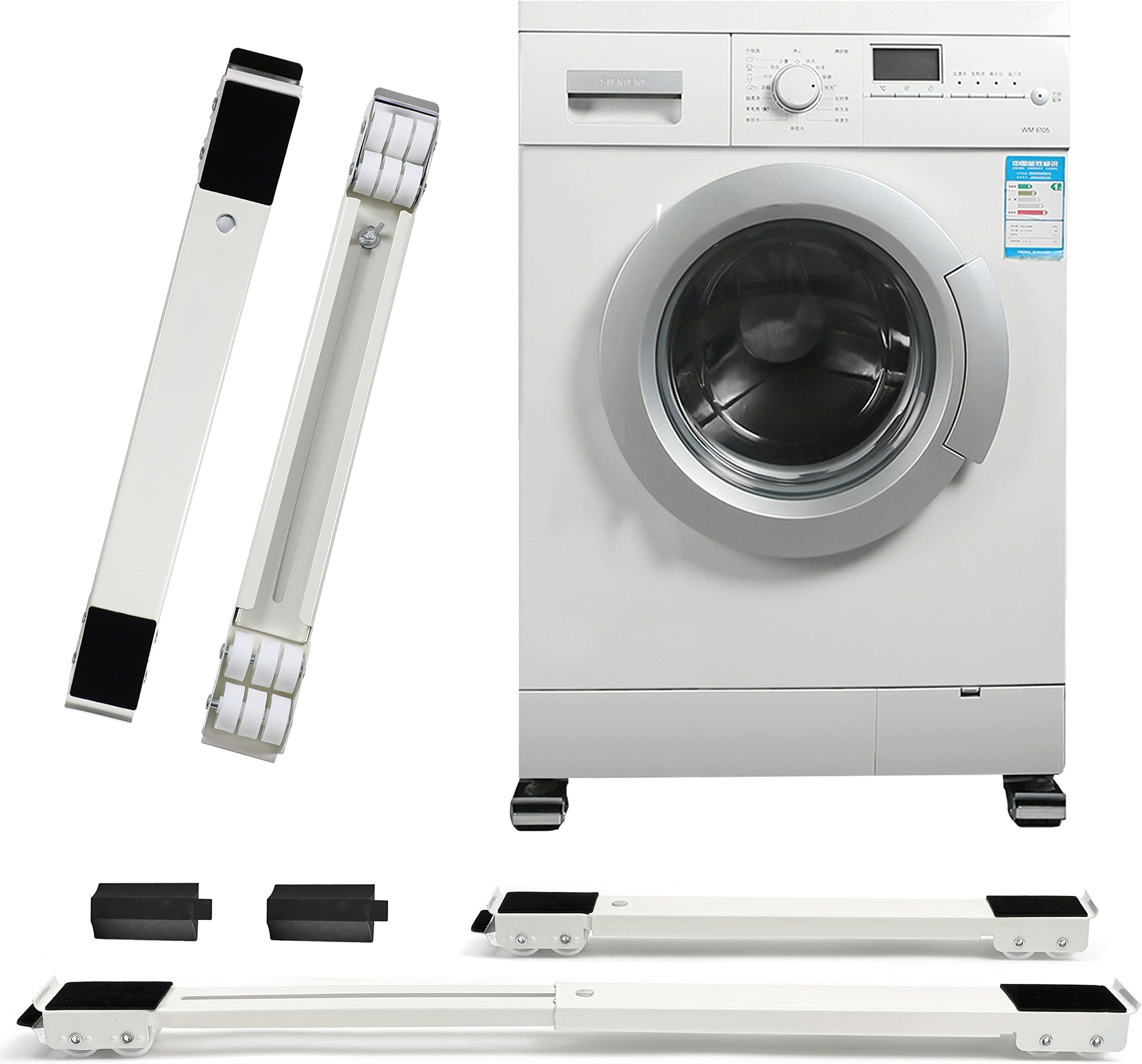 Amazon.com: Two Adjustable Mobile Washing Machine Stand Base With ...