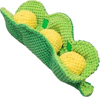 Pawty Dog Toys - Veggie Series Interactive Plush Dog Toy - Squeaky Gift for Puppy Birthday - Cute Toys for Small to Medium Dogs - Durable Toy for Aggressive Chewer - Dog/Puppy Chew Toy (Pea Pod)