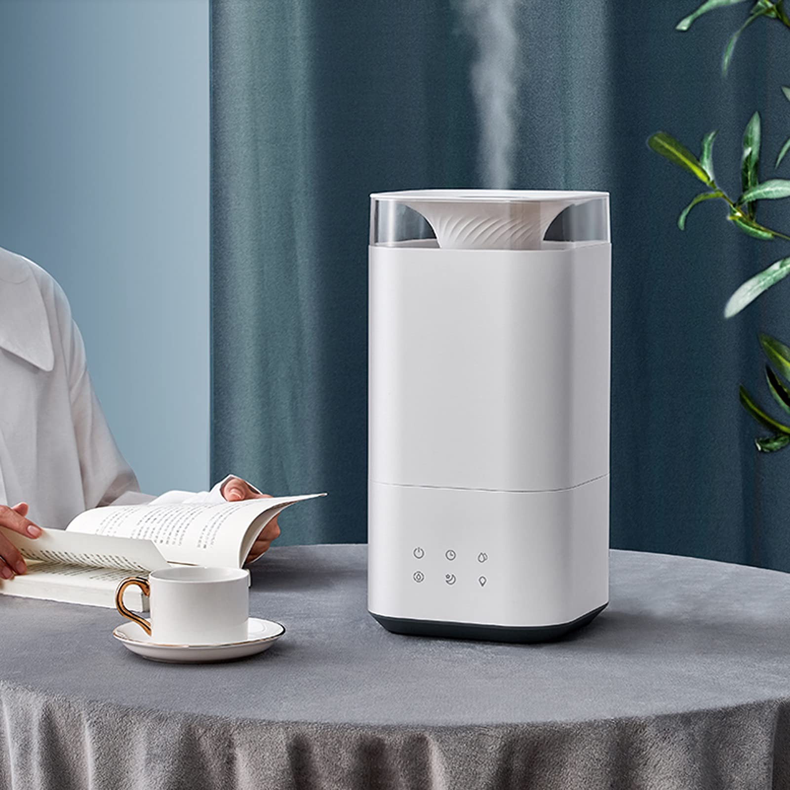 purificador de aire y humidificador Humidificadores for dormitorio, humidificador de niebla fresco ultrasónico: la unidad premium dura un funcionamiento silencioso y silencioso, apagado automático fil