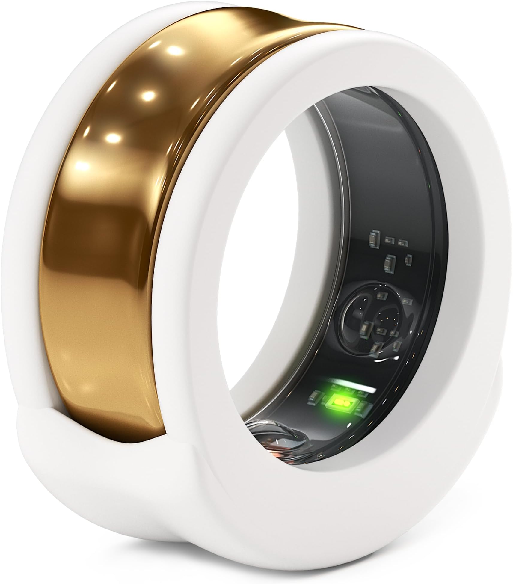 Rinfit Smart Ring Protector - Silicone Ring Enhancer for Active Lifestyle and Gym - SportFit U.S. Design Patent - White, Size 6
