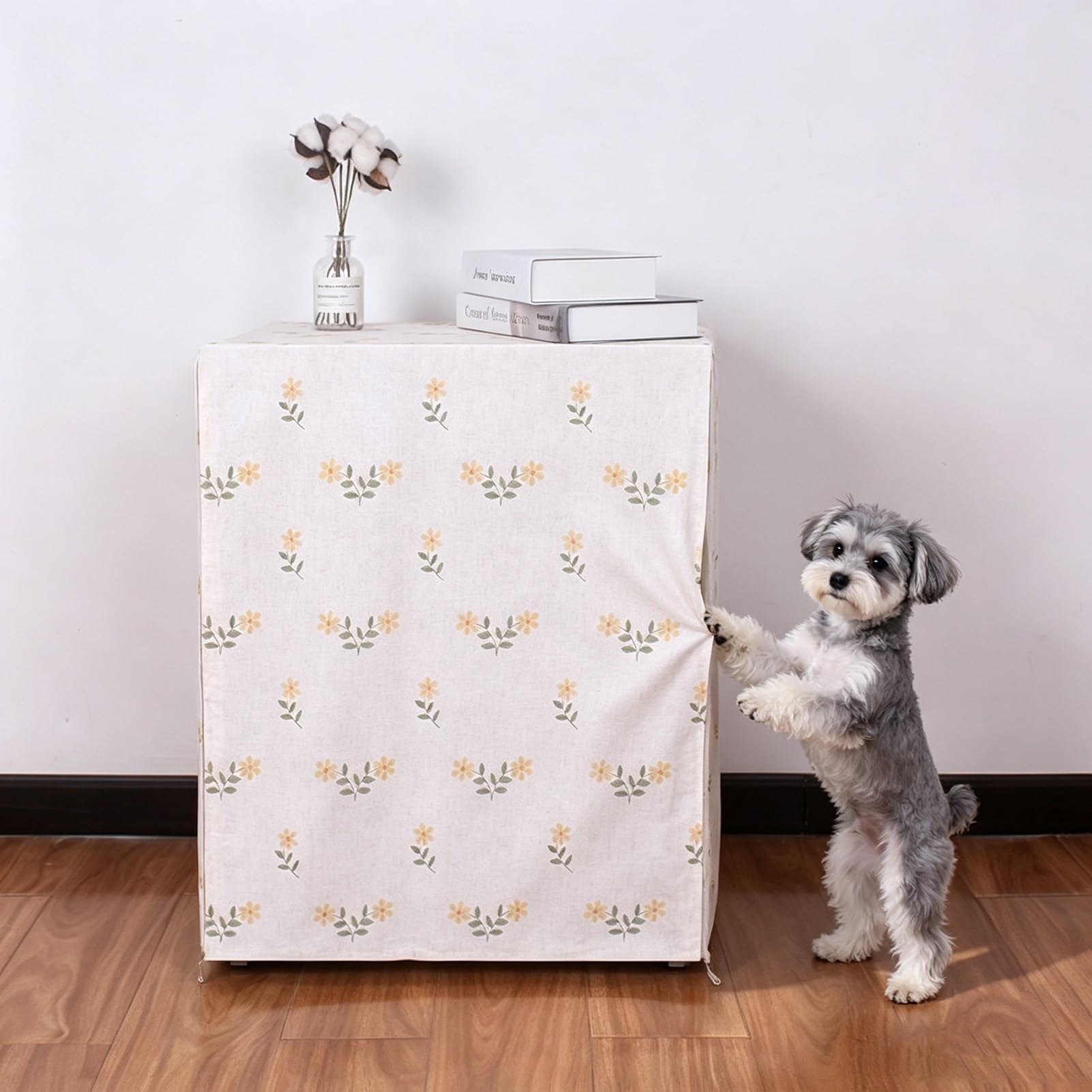 Pokrowiec na Sejf Pokrowiec na Sejf w Stylu Wiejskim, Duże Pokrowce na Pralkę | Personalizowana Bezpieczna Osłona Kwiatowymi Wzorami, Odporna Zarysowania Osłona Stojaka Audio(A,W60x50xH75cm/24x20x30in)