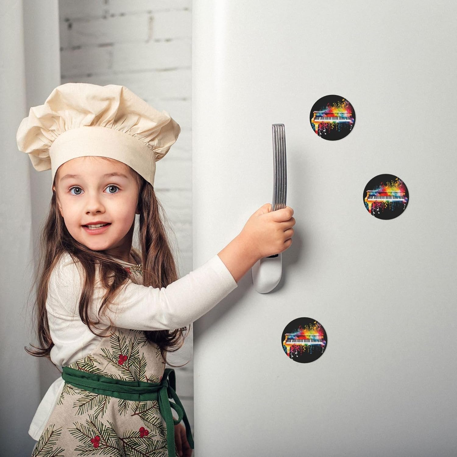 Fridge Magnets Waterproof Heavy Duty Small Magnets for Fridge Colorful Piano Keyboard Music Note Refrigerator Magnets Mini Round Cute Decorative Magnets for Crafts Home Kitchen Office Whiteboard Decor image 5