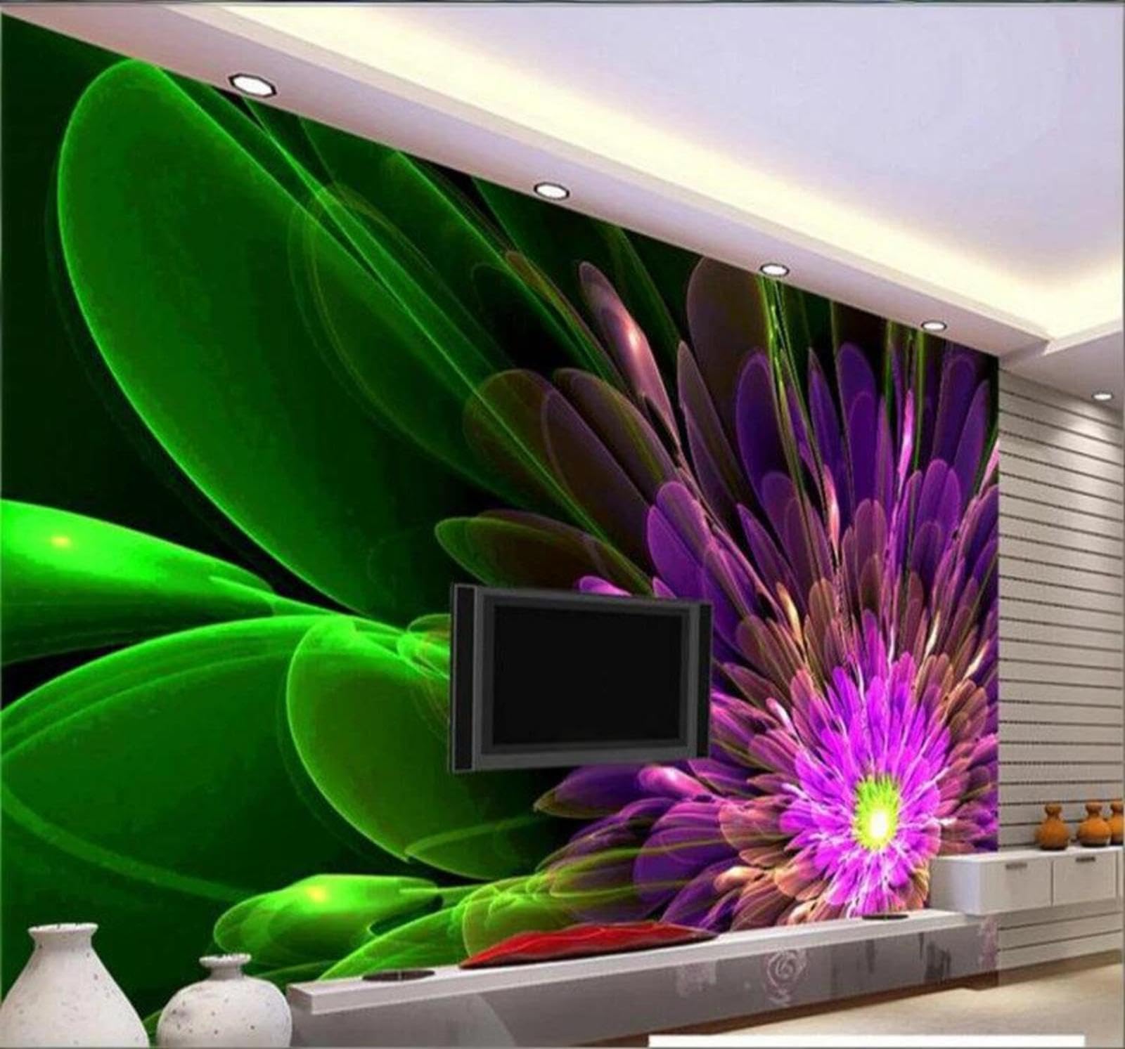 Simple Three Dimensional Beautiful Colourful Flowers 3D Wallpaper Easy Install Feature Office Living Room Sofa Bedroom TV Background Wall Decoration-350cm×256cm