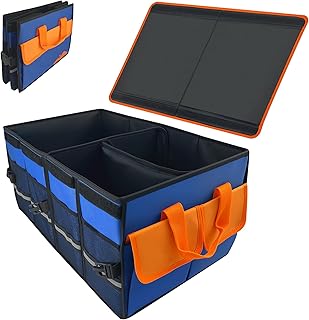 Sponsored You’re seeing this ad based on the product’s relevance to your search query.Learn more about this advertisement Premium Boot Organiser with Lid, Practical 600D Oxford Fabric, Waterproof, Non-Slip Car Boot Bag, Organiser Car Bag with Handles, Space-Saving Boot Box for Car, Camping (54L)