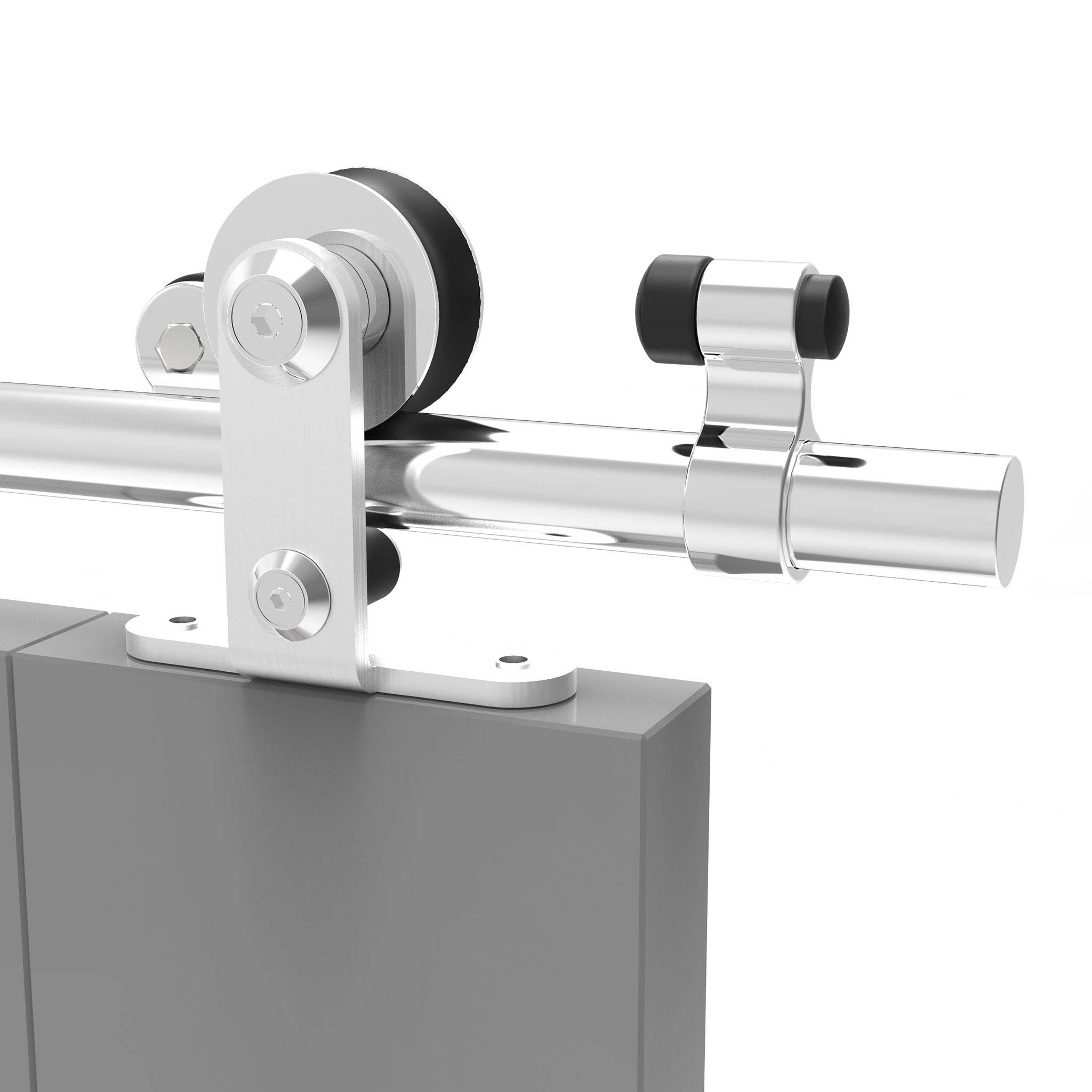 TSMSTSliding Door Fitting Set Sliding Door System Sliding Rail Wooden Sliding Door Stainless Steel 200 cm / 6.6 ft