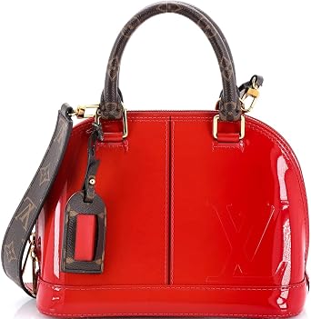 Pre-Loved Alma Handbag Vernis with Monogram Canvas BB, Red