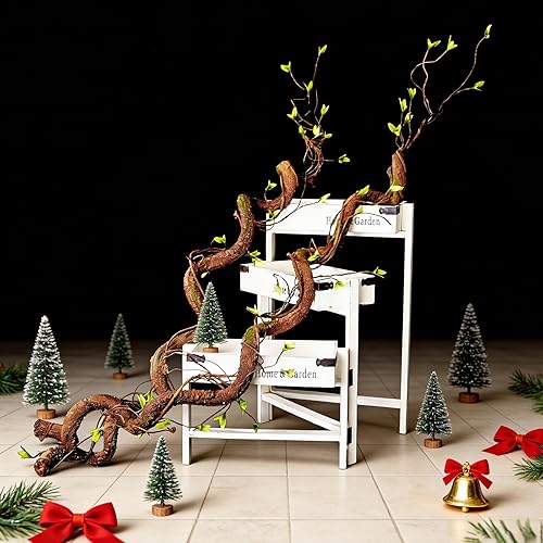 Miniatura 5 de Ramitas de árbol artificiales flexibles de 63 pulgadas, ramas de vid de madera, plantas falsas, guirnalda de tronco con hojas para el hogar, boda