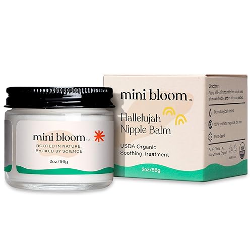 Bálsamo para pezones Mini Bloom Hallelujah  Ungüento calmante orgánico USDA  Restaura y repara pezones secos agrietados sensibles  Sin lanolina