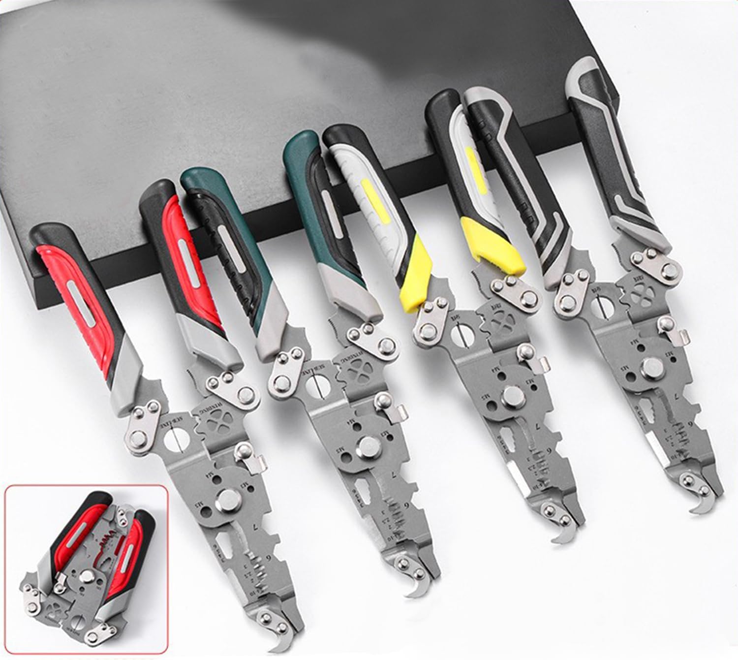 18 in 1 Foldable Wire Stripper, Multifunctional Folding Professional Wire Cutters, Multifunctional Wire Strippers Crimper Cable Cutter Pliers, Wire Stripper Tool (Red)