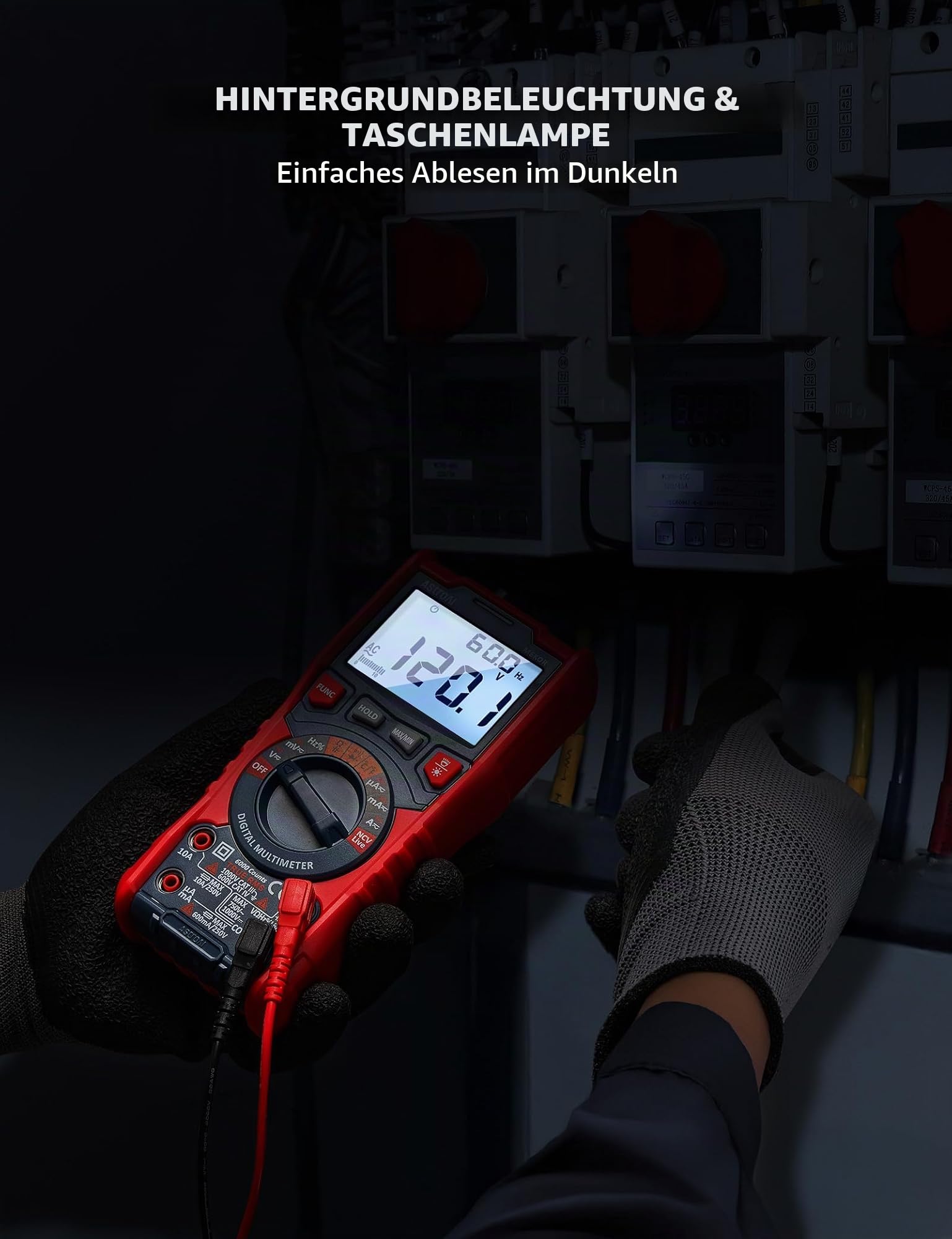 AstroAI Multimeter Digital, 6000 Counts Spannungsprüfer Auto-Range mit NCV