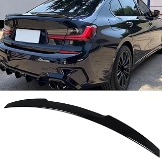 MotorFansClub Rear Spoiler Trunk Wing Fit for BMW G20 3 Series 330i M340i M3 G80 2019 2020 2021 2022 2023 2024 2025 M4 Style Highkick Trunk Lid Spoiler (Gloss Black)