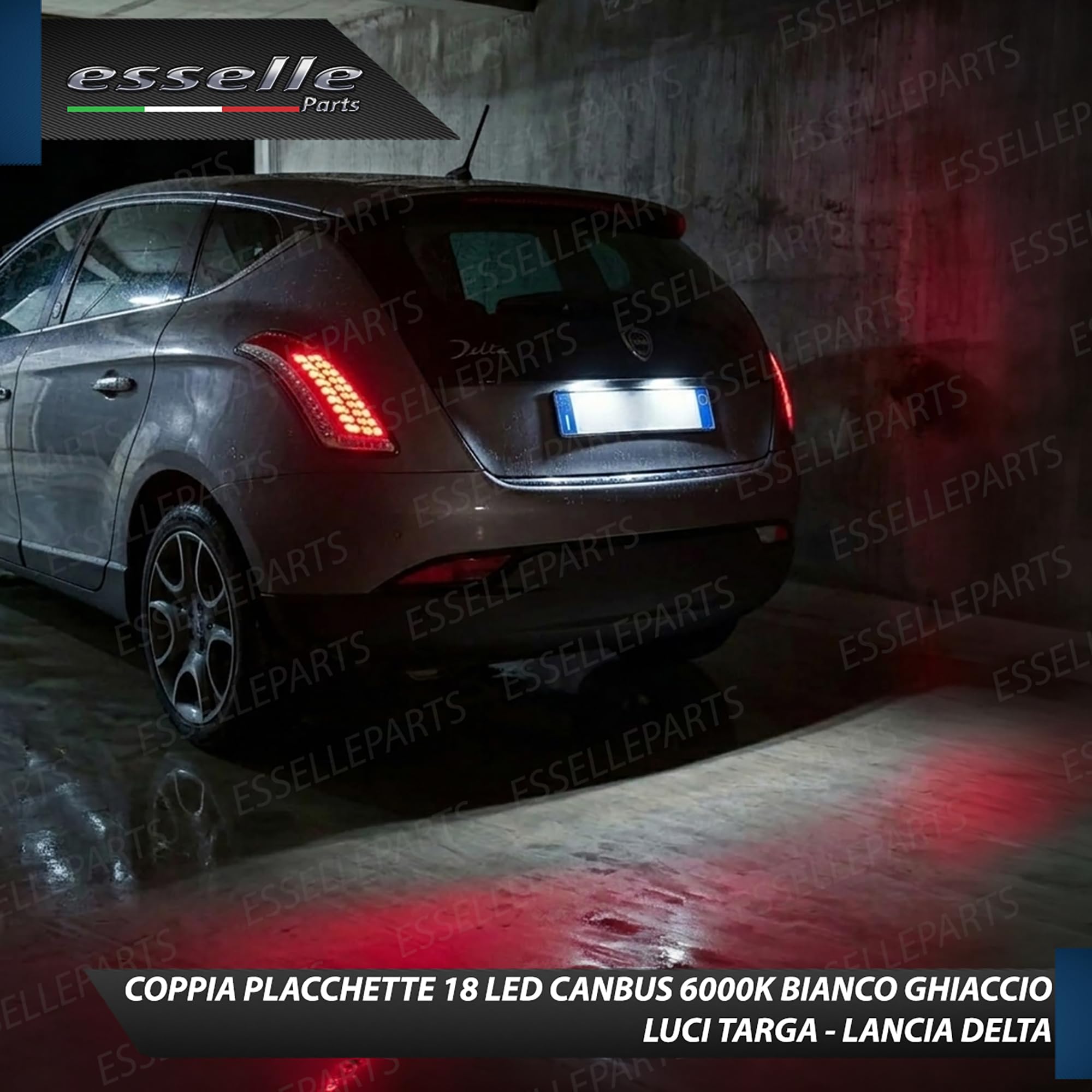 Placchette Luci Targa LED Compatibili con Lancia Delta MK3, Ypsilon Hybrid, Ypsilon MK2 312 18 SMD CANBUS T10 W5W 6000K Bianco Freddo Plug & Play