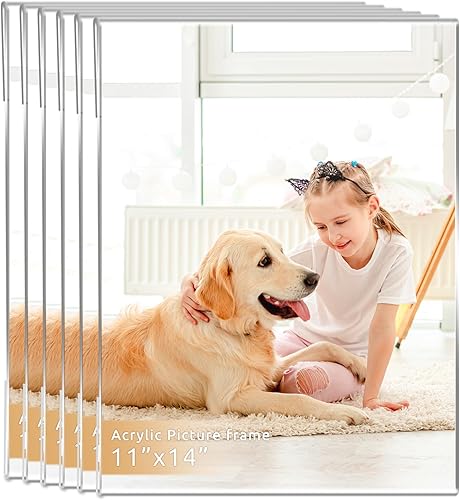 Miniatura 8 de DZZ Marcos de fotos de acrílico transparente, montaje en pared transparente para el hogar, escuela, oficina, vertical, 4 x 6, juego de 6