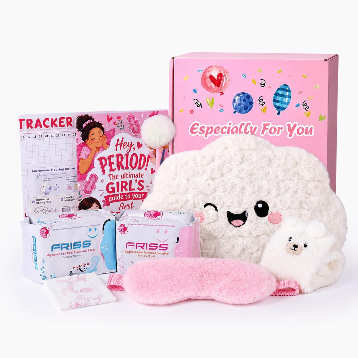 First Period Kit for Girls 9–12, Tween Menstrual Starter Kits with Microwavable Heating Pad, Period Starter for Tweens & Teens, Period Comfort & Emergency Kits for Girls