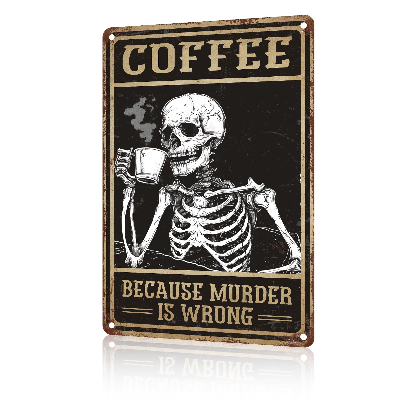 Anceky Funny Wall Decor Coffee Because is Wrong Vintage Metal Signs Tin Sign for Home Indoor Outdoor Decoration 8×12 Inch