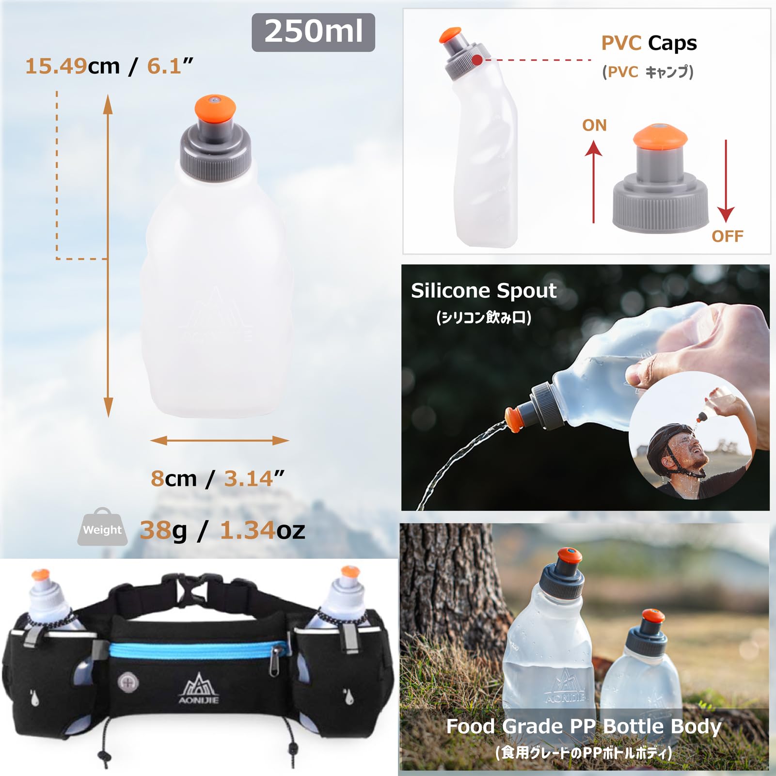 Azarxis Sac Hydratation Running 5,5L Gilet de Course à Pied Sac à Dos Trail Léger pour Homme Femme Randonnée Marathon Vélo