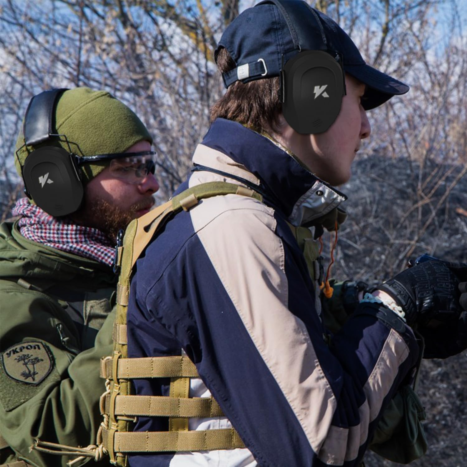 ucho 34dB Shooting Ear Protection - Maximum Hearing Protection for Gun Range, Slim Passive Noise Reduction Earmuffs(Black)