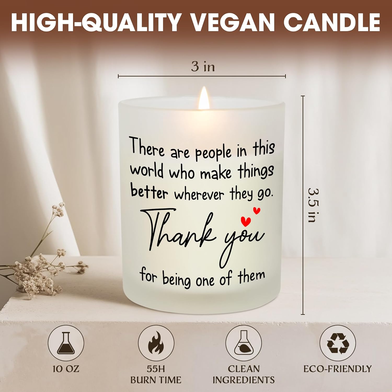 OASSIE Galentines Thank You Gifts for Women - Vanilla Lavender Candle 10 Oz - Inspirational Birthday Valentines Day Gifts for Friend Women Coworkers Teachers Nurses Boss Employees, Appreciation Gift - Image 4