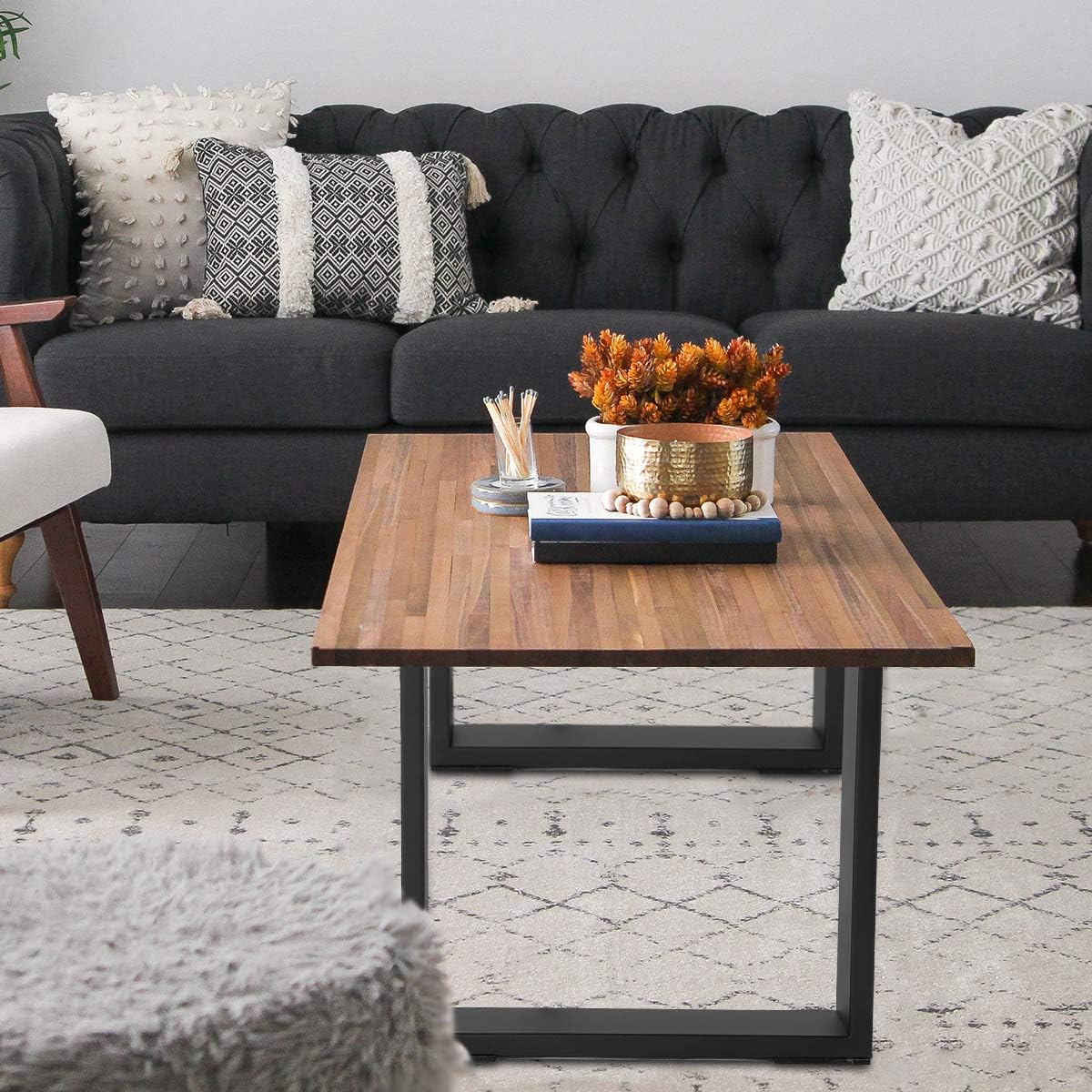 One-Day Sale: Up to 80% Off Tengchang Metal Table Legs, Dining Desk Furniture Legs Set of 2, 28H x 24W Black