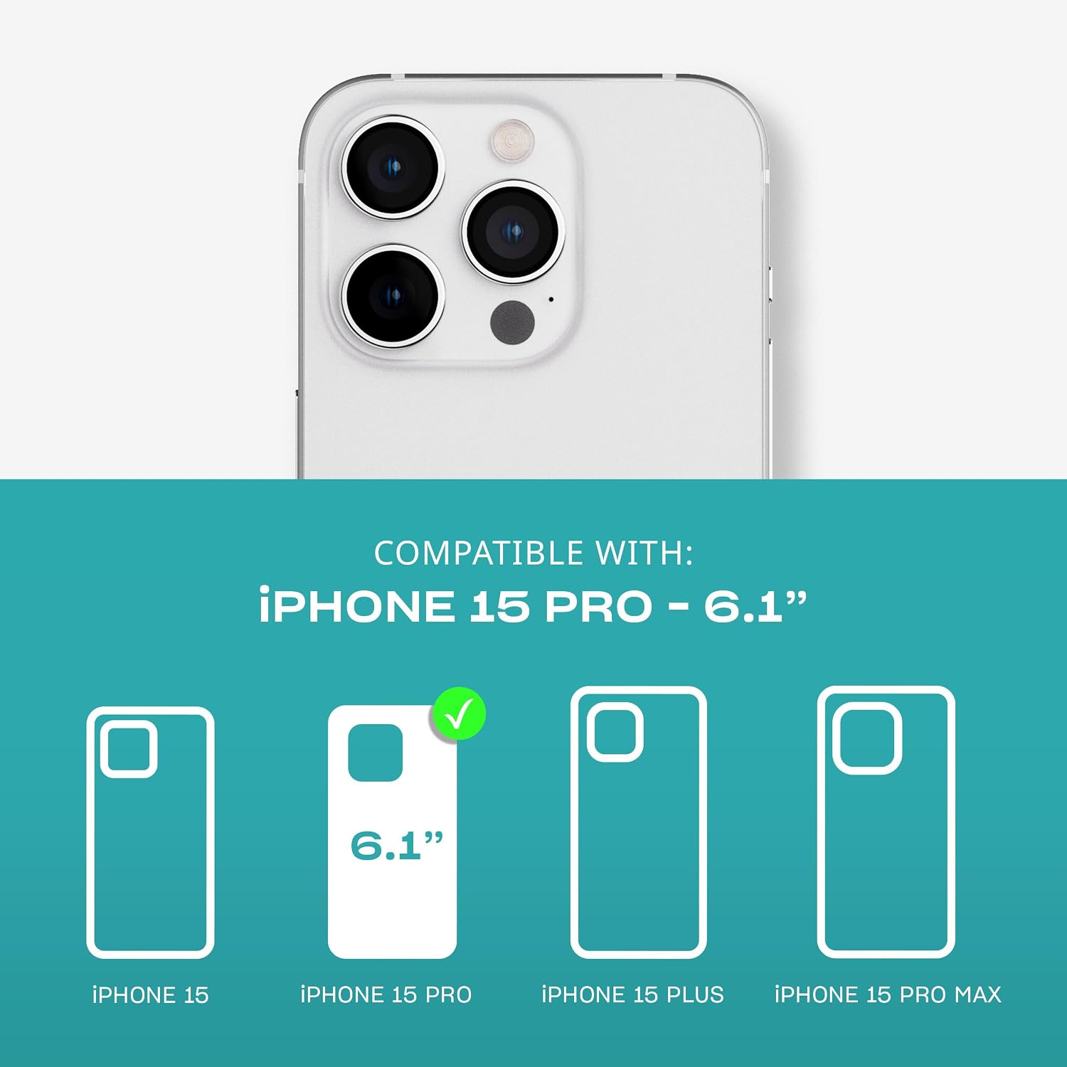 Tech21 Evo Sparkle case for iPhone 15 Pro - Compatible with MagSafe - Impact Protection Case - Lunar