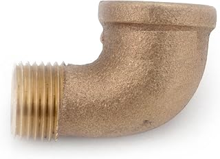 Anderson Metals 38116 Red Brass Pipe Fitting, 90 Degree Street Elbow, 1-1/2" Female x 1-1/2" Male