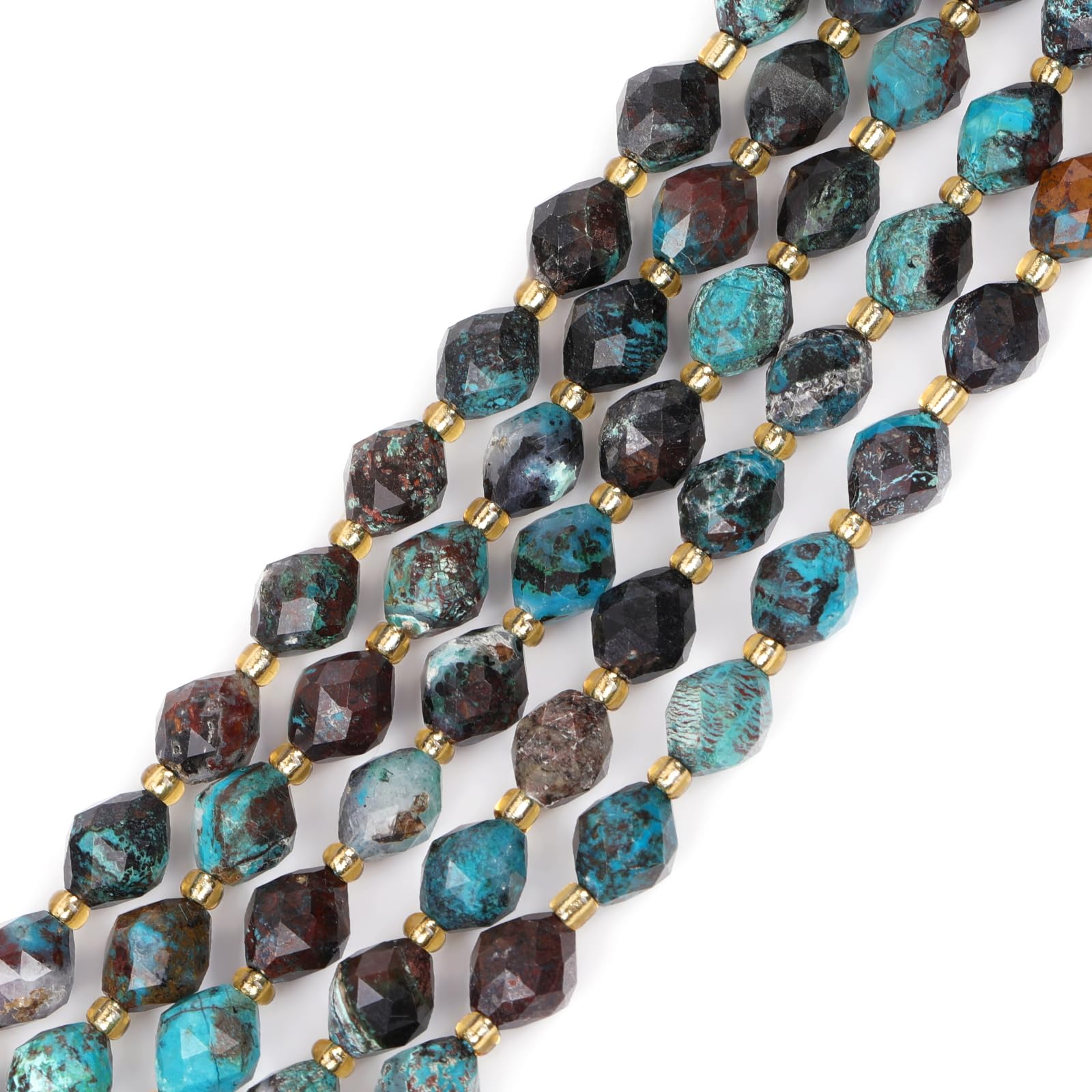 Jaspe shattuckite bleu de qualité AAA en perles facettées pour bijoux haut de gamme