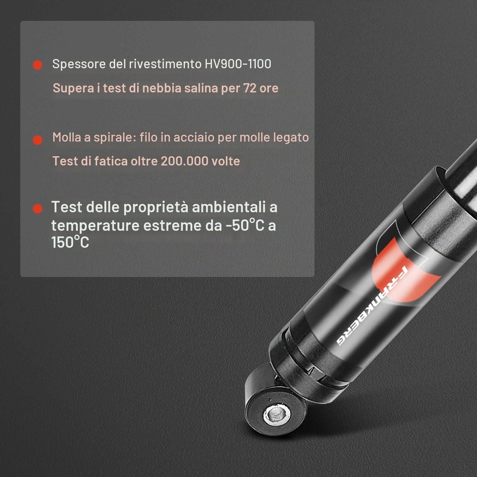 Frankberg 2x Ammortizzatori per sospensioni Ammortizzatori per telaio Posteriore sinistro destro 382mm Pressione del gas Compatibile con 169 Furgone/Compatto 169 Replace# 23977,50703895