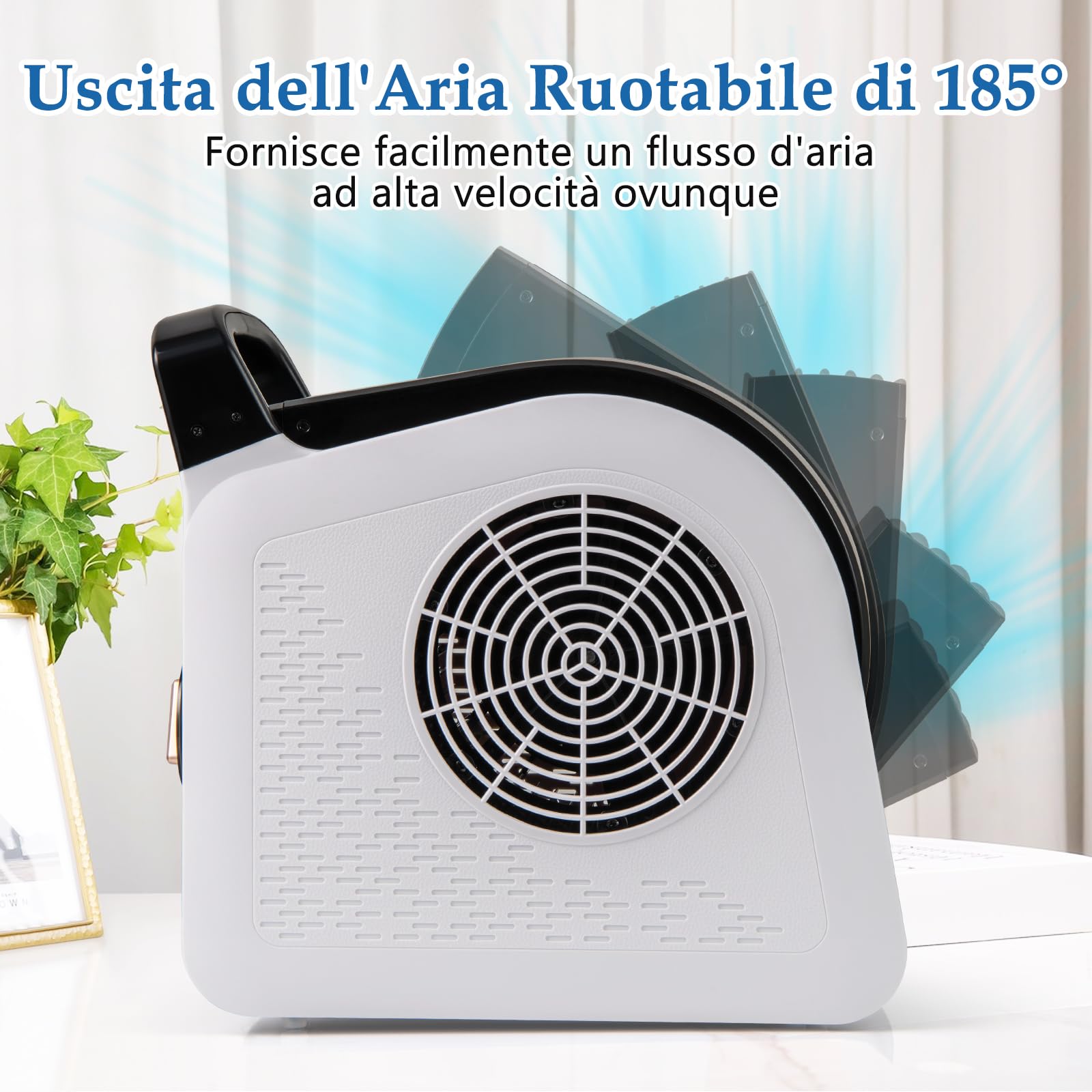 COSTWAY 130W Ventilatore ad Alta Velocità, Ventilatore Essiccatore con 3 Velocità e Testa Pivotante a 185° per Asciugatura, Raffreddamento e Ventilazione, per Casa Garage Palestra