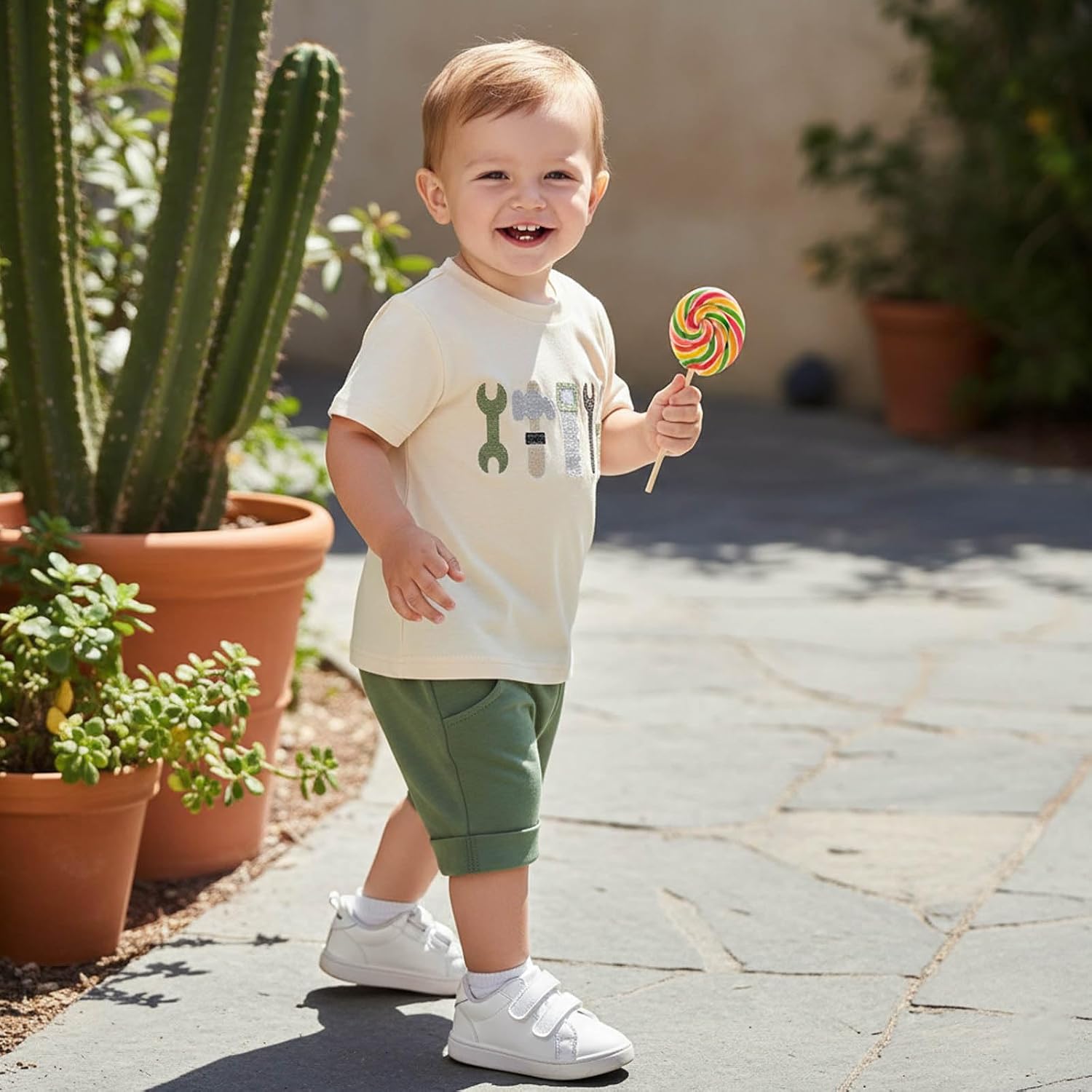 Toddler Baby Boy Summer Outfit Tool Embroidery Short Sleeve T-Shirt + Shorts Set 12 18 24 Month 2T 3T 4T Clothes