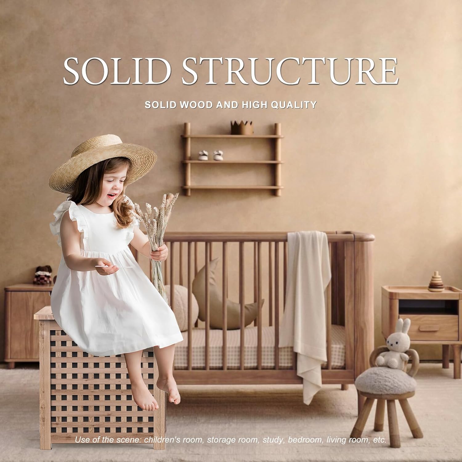 Storage bin in a child's room