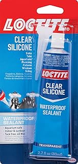 Henkel 908570 2.7 oz Tub Clear Silicone Waterproof Sealant, Single Tube