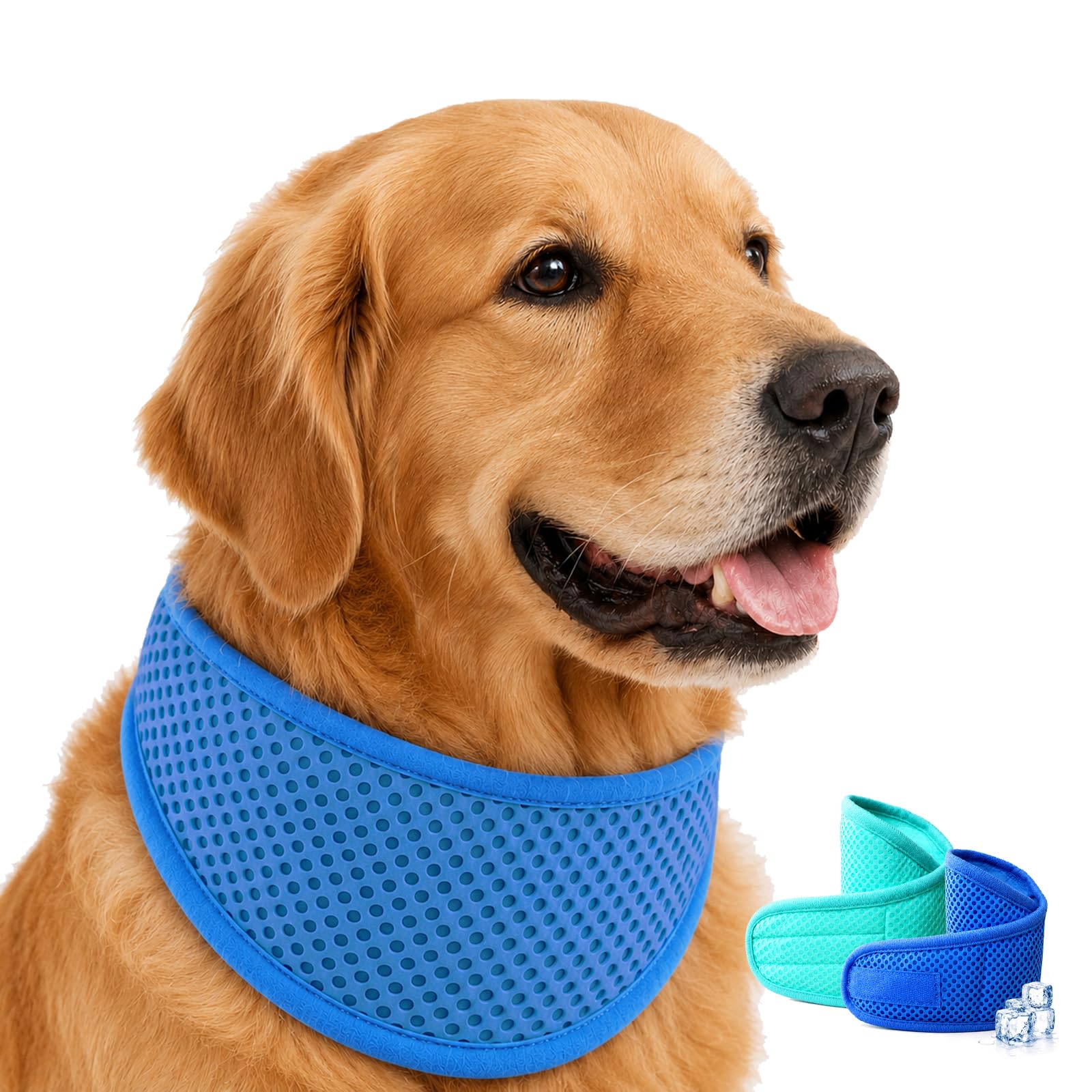 Cooling Dog Bandana for Summer Outdoor Use - Adjustable Breathable Mesh Neck Wrap Scarf, Evaporative Pet Cooling Accessory, Reusable Quick-Drying Scarf for Small Medium Large Dogs