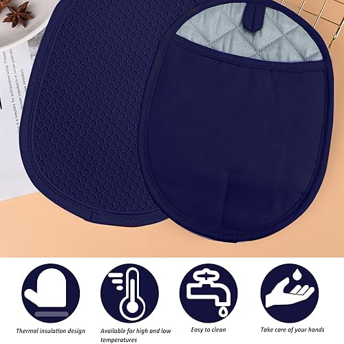 Miniatura 4 de Juego de 2 soportes de silicona para ollas con bolsillos, antideslizantes, acanalados, para cocinas, almohadillas calientes resistentes al calor y