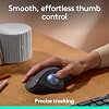 Logitech Ergo M575S Ratón Trackball Inalámbrico, Ratón Ergonómico Inalámbrico con Bluetooth y Dongle Encriptado, Control de Pulgar Cómodo, Seguimiento Preciso y Suave, para PC/Mac - Bola Azul Grafito ECOLOGO 2