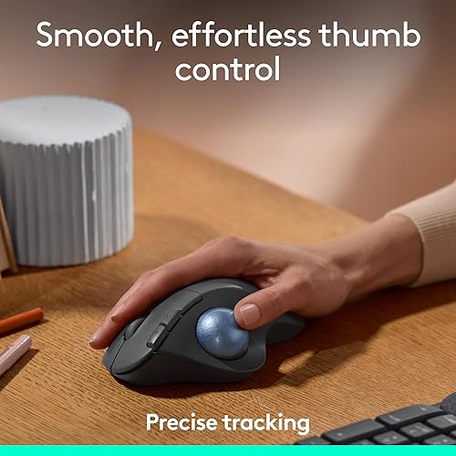 Miniatura 2 de Logitech Ergo M575S Ratón inalámbrico de Trackball, mouse ergonómico inalámbrico con Bluetooth y dongle cifrado, cómodo control de pulgar,