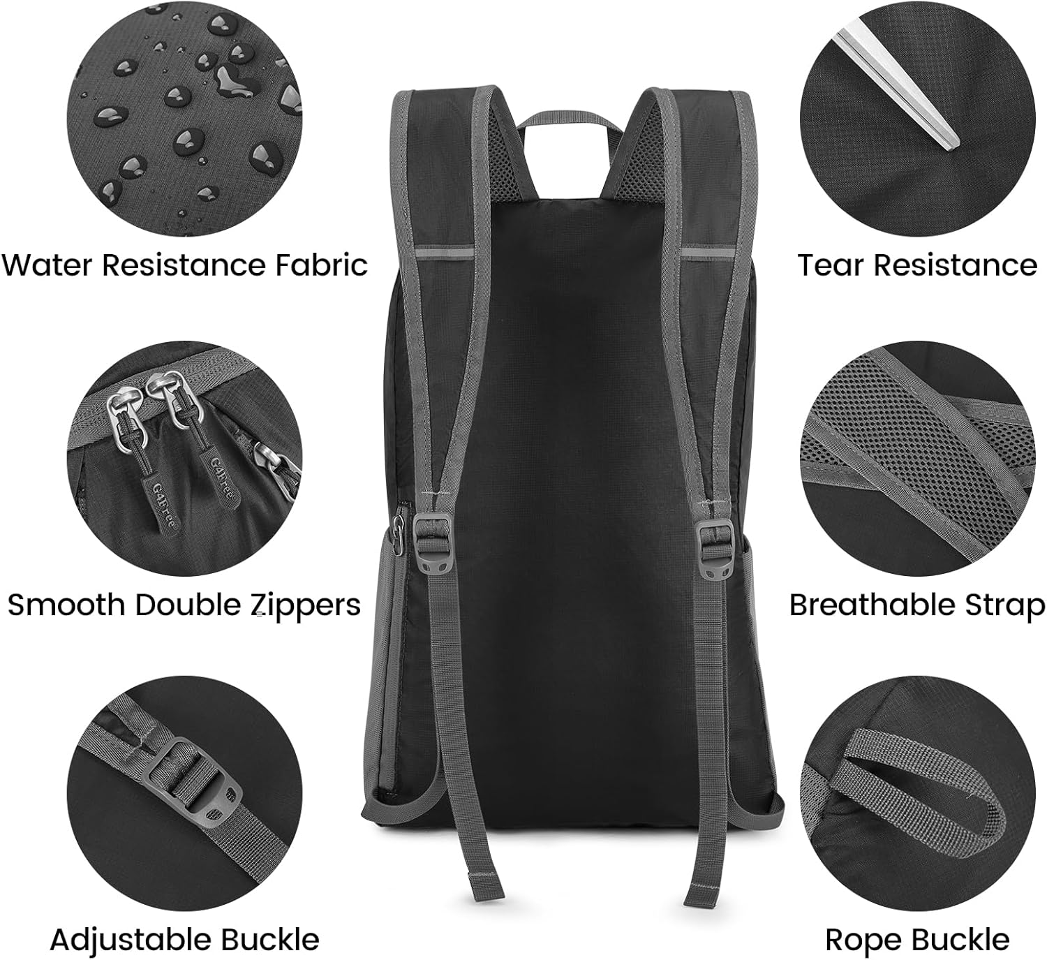 G4Free 24L Packable Hiking Backpack Lightweight Foldable Small Sport Travel Daypack Water Resistant for Women Men - Image 5