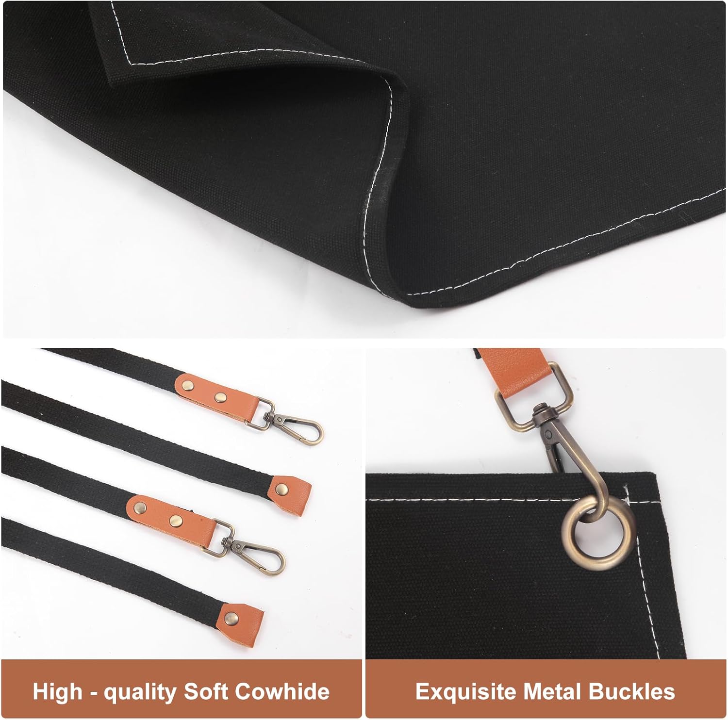 Multi-functional Men's Tool Apron, Multi-pocket Canvas Apron, Welding, Woodworking Work Apron, Thickened, Adjustable - Image 4