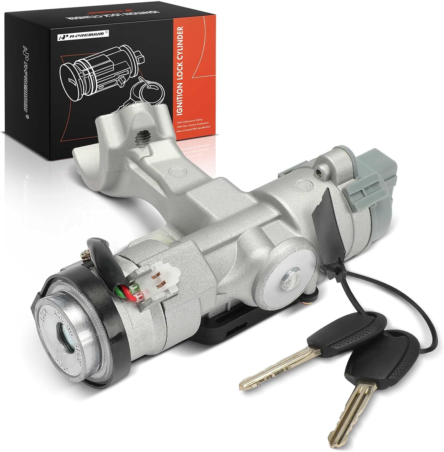 A-Premium Ignition Lock Cylinder with 2 keys Compatible with Kia Vehicles - Rio, 2007-2008, Manual Transmission