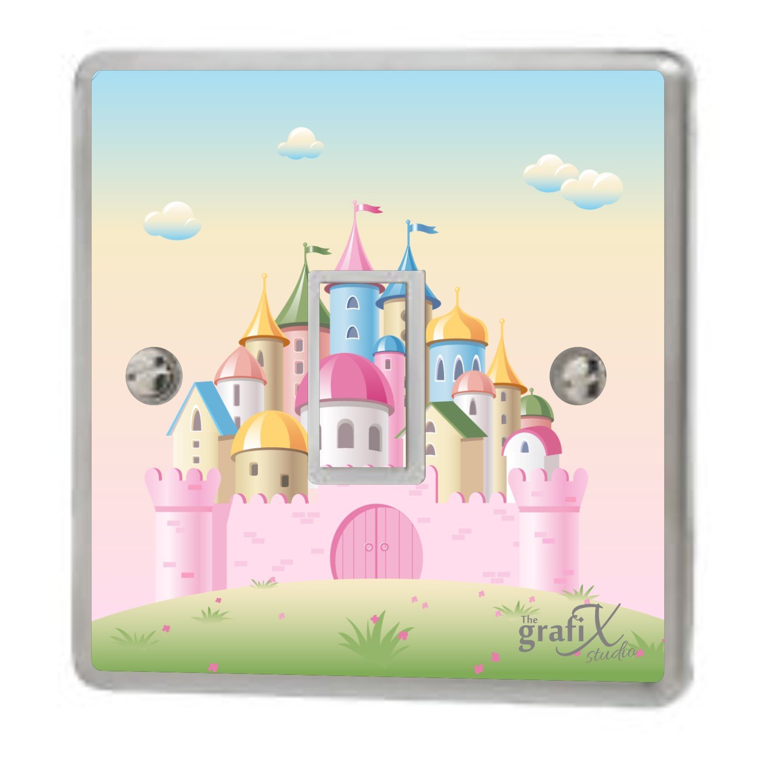Princess Castle Light Switch Double Switch Plug Sockets Sticker Vinyl/Skin Cover sw142