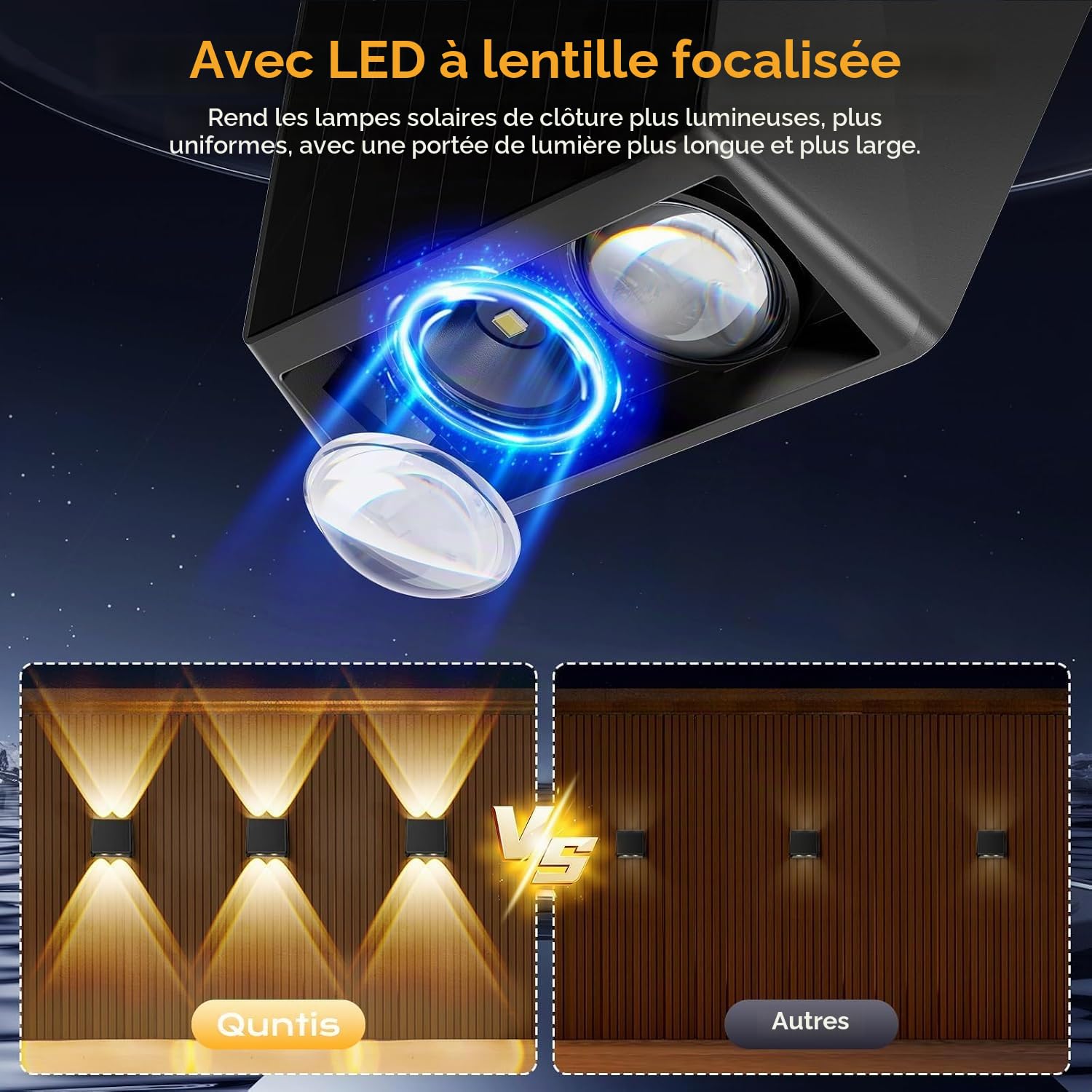 Quntis Applique Murale Exterieur Solaire Lot de 8, avec 11 RGBCW Modes