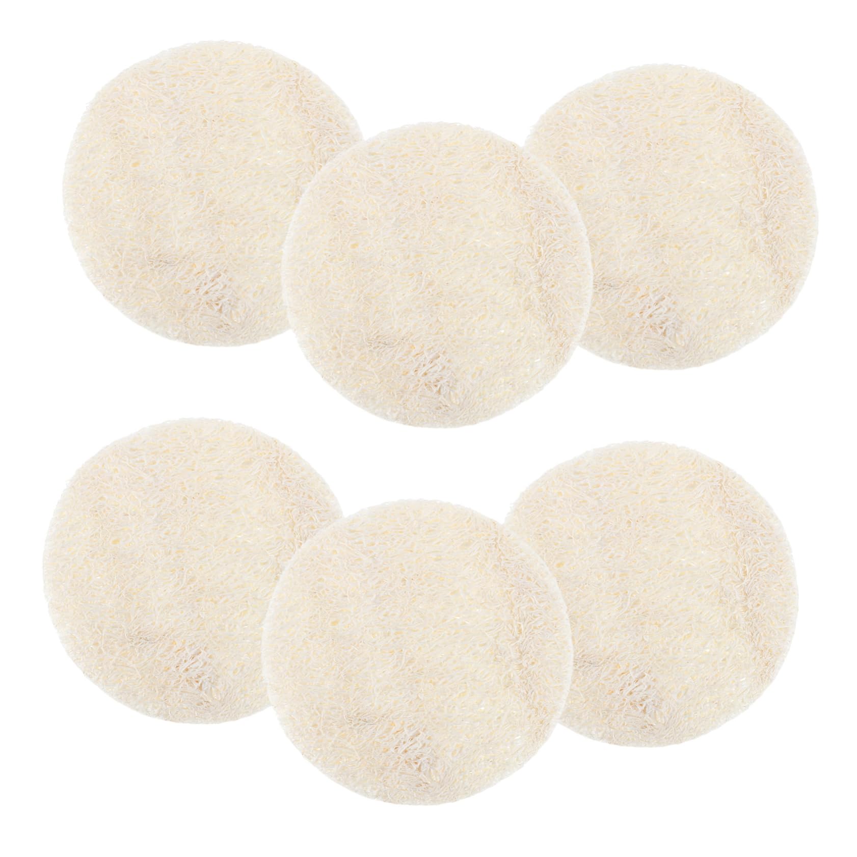 BIUDECO 6pcs Facial Loofah Scrubbers for Deep Cleansing and Makeup Removal Gentle Exfoliating Pads for Face Durable Loofah Material for Daily Skincare Routine