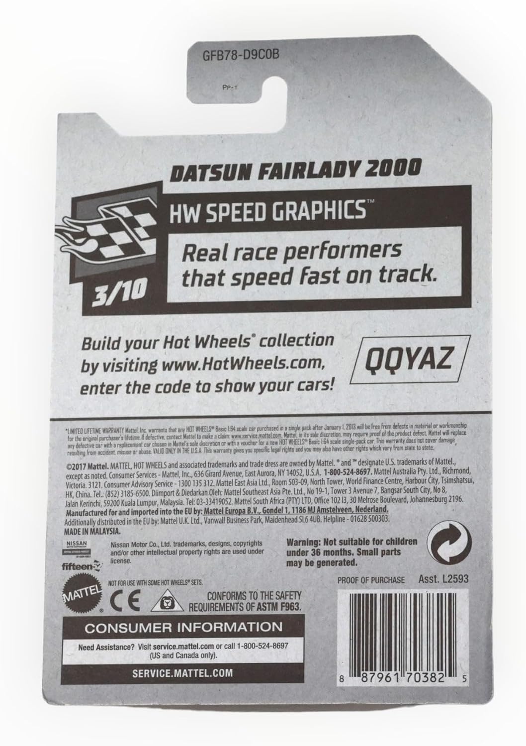 Hot Wheels Datsun Fairlady 2000, [White] Speed Graphics 3/10