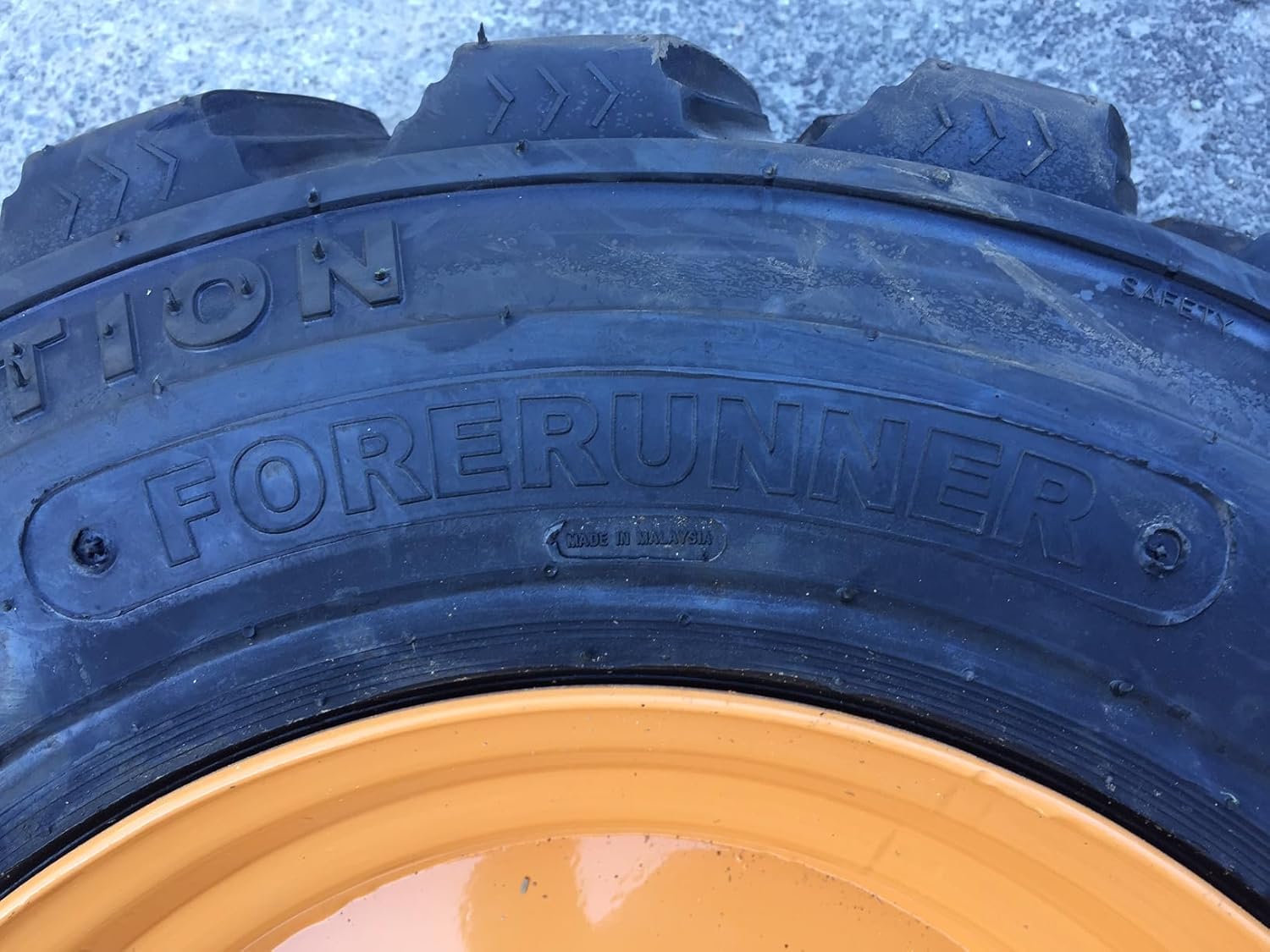 Pair of 2-12-16.5 Forerunner SKS-1 Front Backhoe Loader Tires on Wheels/Rims (8 lug) for 4WD (4X4) Case 580L, 580SL, 580 Super L, 580M, 580SM, 580 Super M - 14PLY -12X16.5