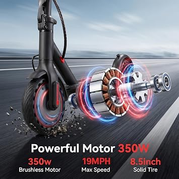 Nexiscoot Electric Scooter for Adults & Teens, 350W/500W Motor, 8.5 Solid Tires, Max 19 MPH & 19/21 Miles Range, Foldable E-Scooter with Responsive Braking System, Smart APP Control.