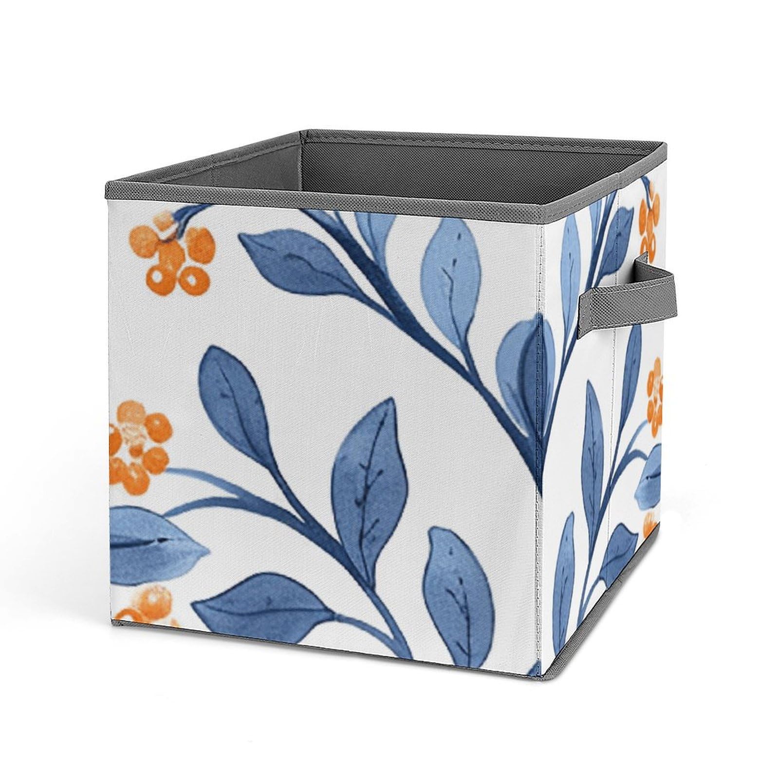 Bacs de rangement pliables en tissu motif baies pour placard et vêtements