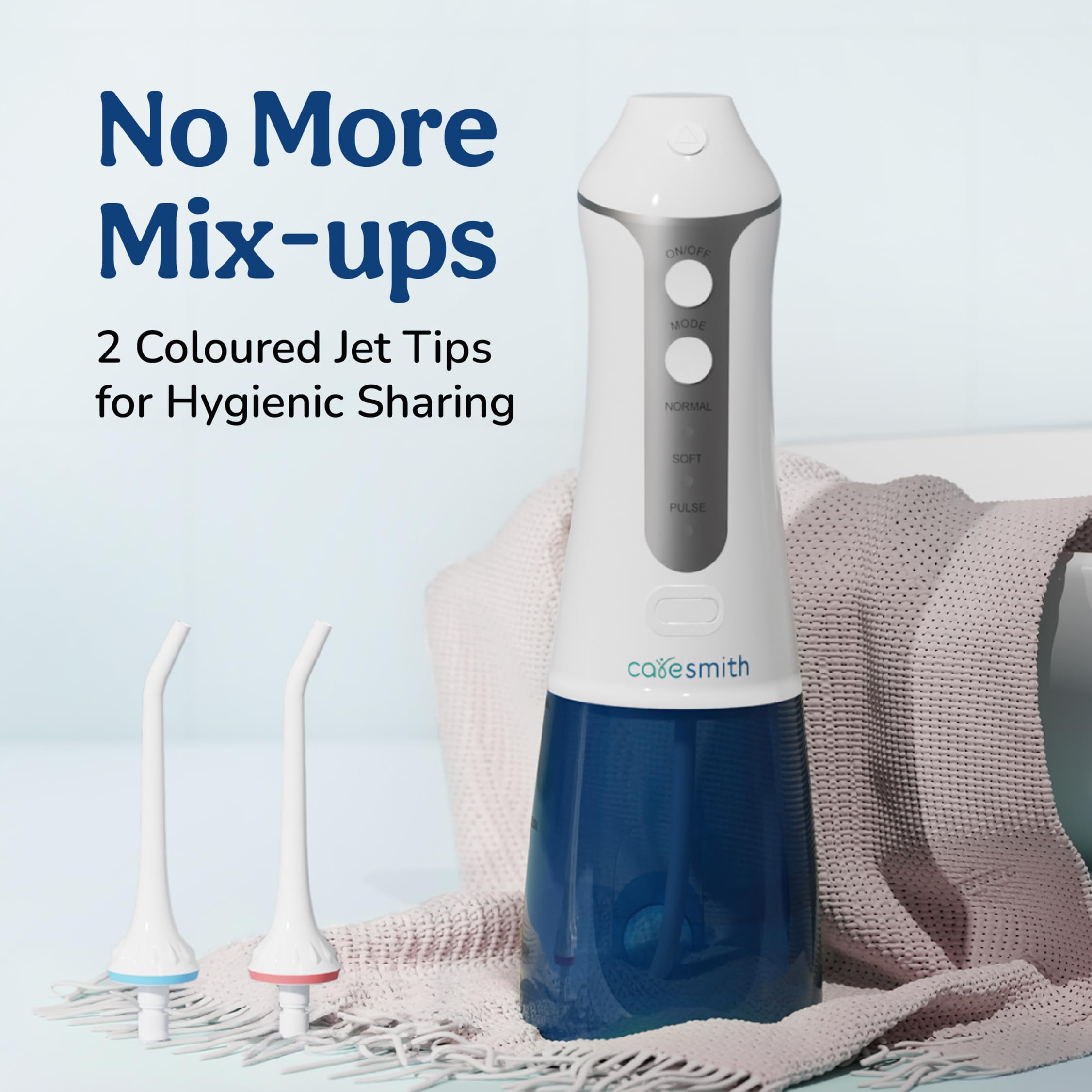 Caresmith Professional Cordless Dental Flosser | 300 ml Large Detachable Water Tank | 3 Modes | IPX7 Waterproof | Oral Flosser 1