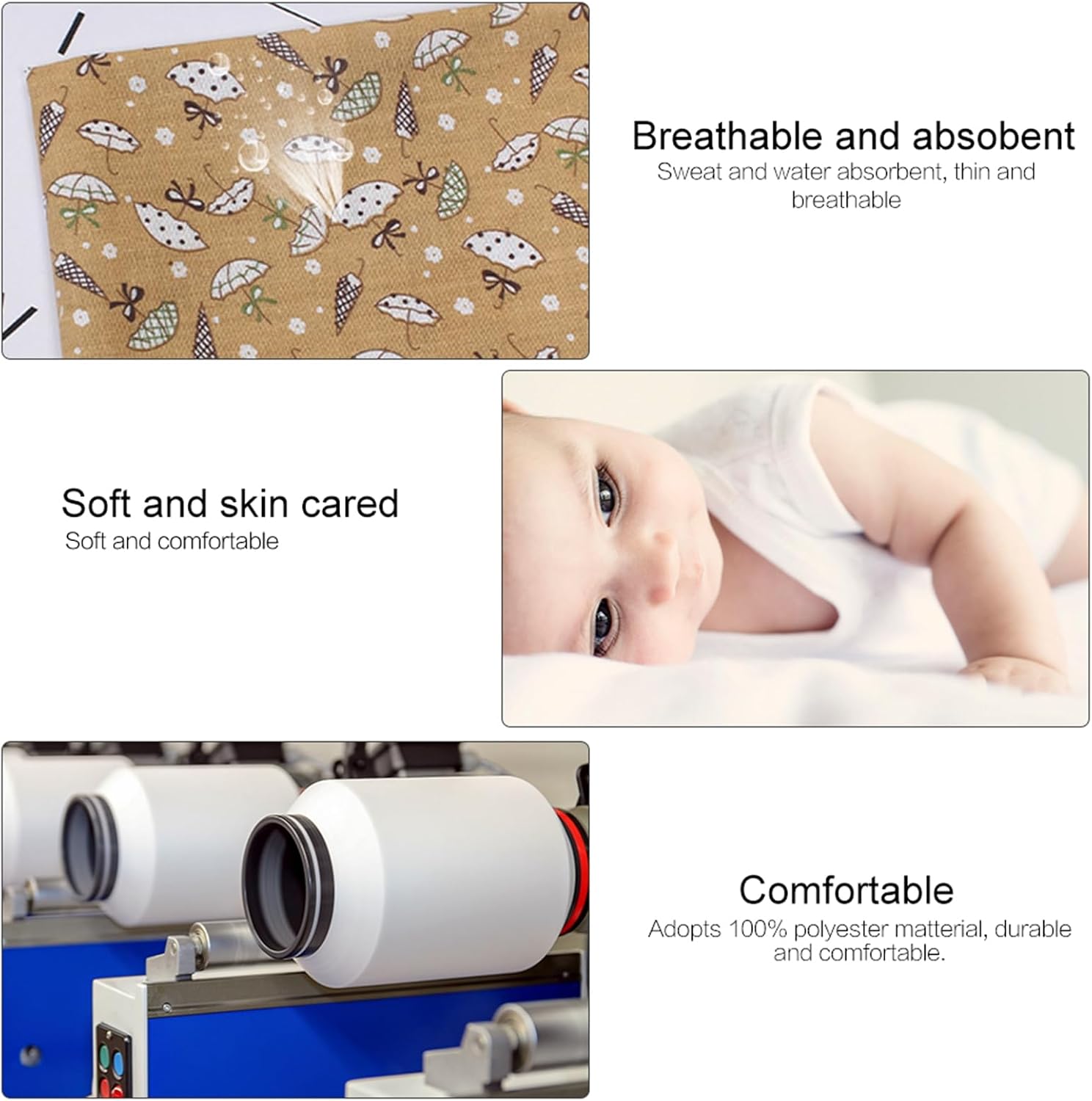 Horoper Quilting Fabric Misscrafts, 7pcs 50x50cm Cotton Fabric DIY Assorted Squares PreCut Bedding Kit Quarters Bundle for DIY Sewing Scrapbooking (Brown)